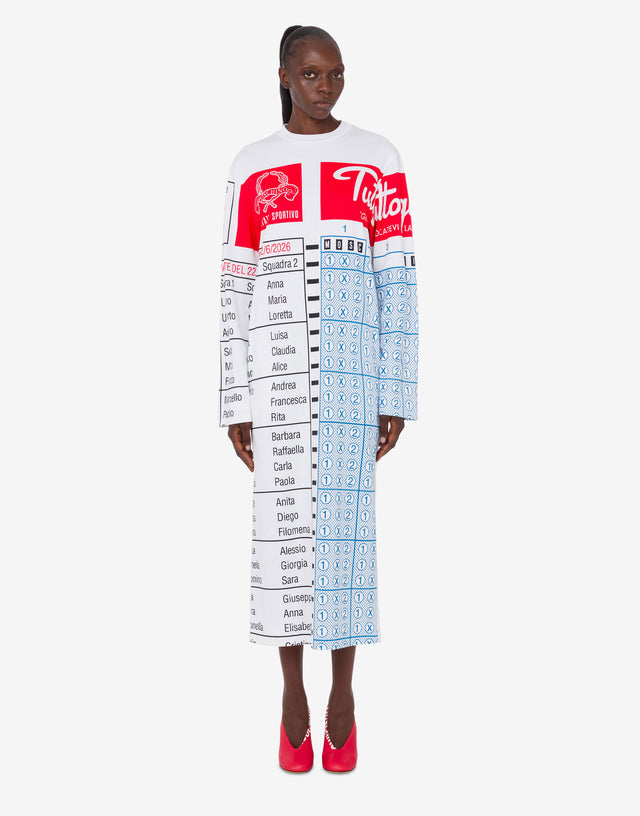 Vestido estampado de algodón grueso Blanco Moschino 1