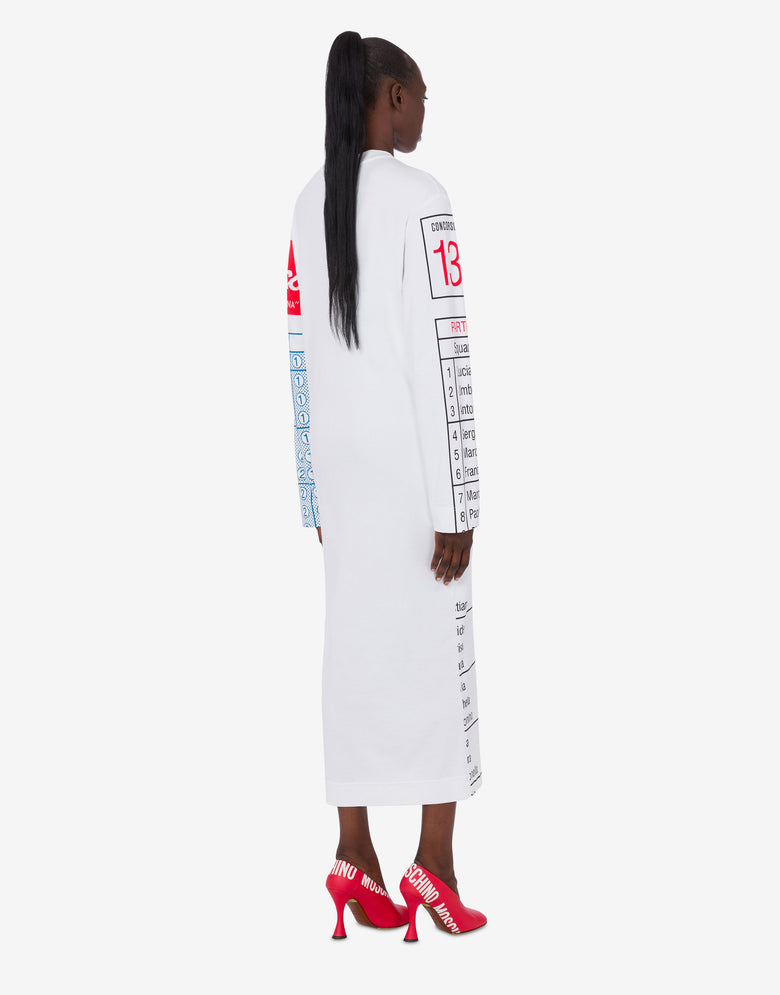 Vestido estampado de algodón grueso Blanco Moschino 2