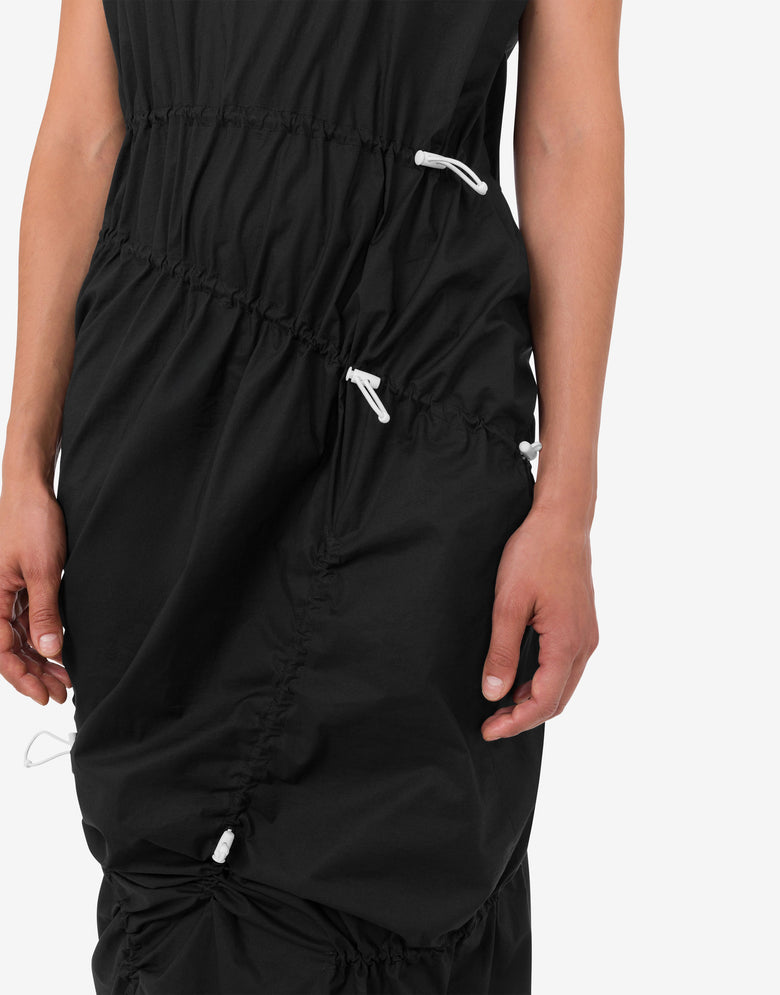 Stretch cotton poplin dress Black Moschino 3