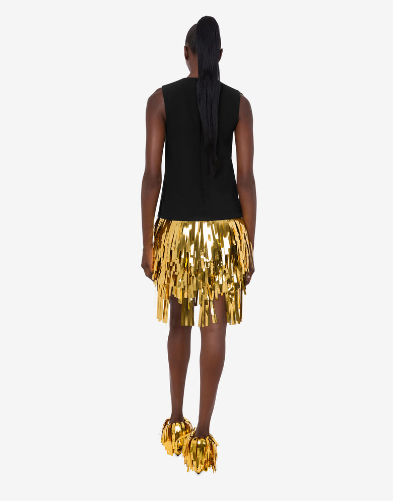 Embellished stretch crepe dress Black Moschino 1