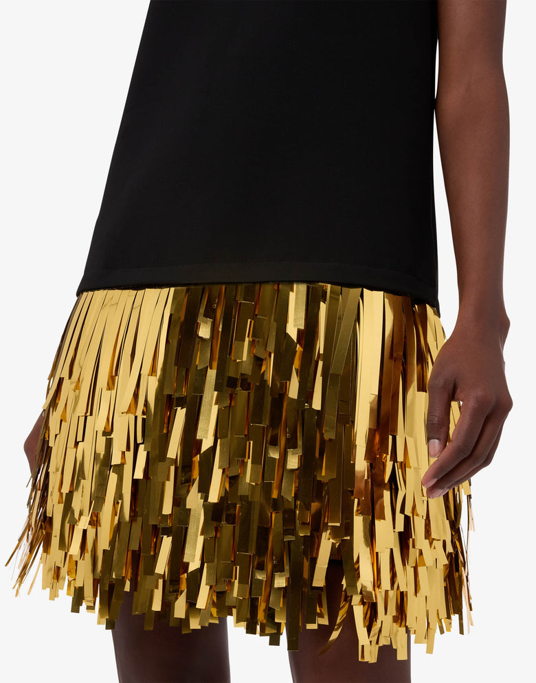 Abito in crêpe stretch decorato Nero Moschino 2