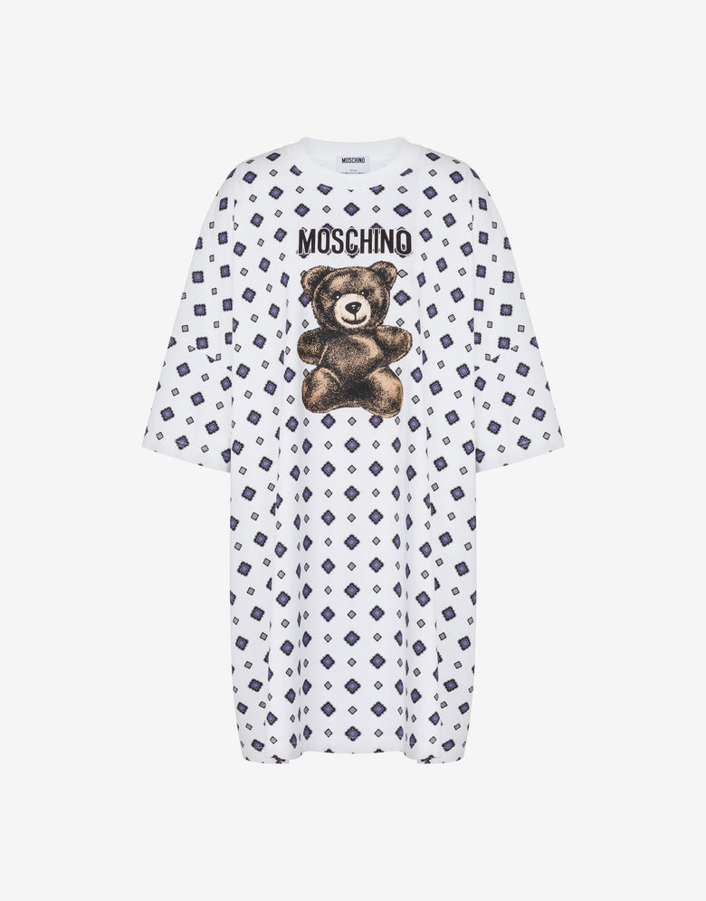 ladies moschino t shirt dress Love Moschino T-Shirt Mini Lollipop Dress White Cotton Short Sleeve IT38