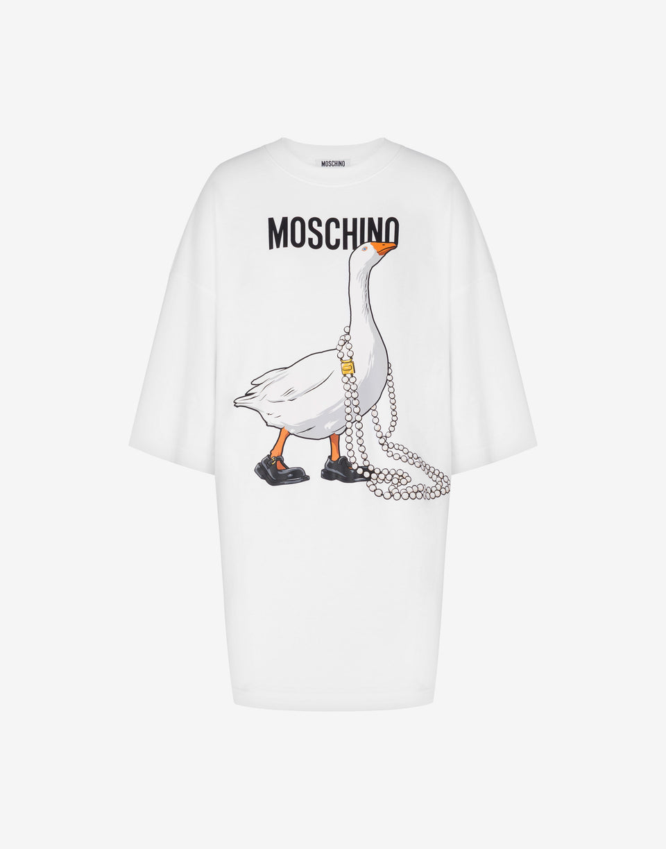 Vestido de algodón grueso de oca Blanco Moschino 0