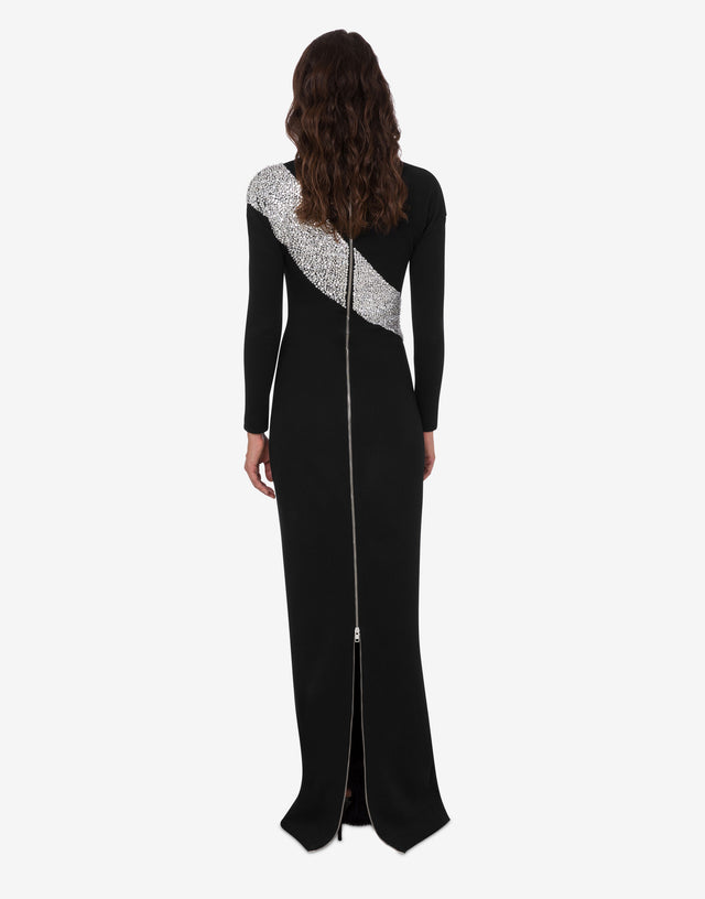 Abito in misto cotone decorato Nero Moschino 1