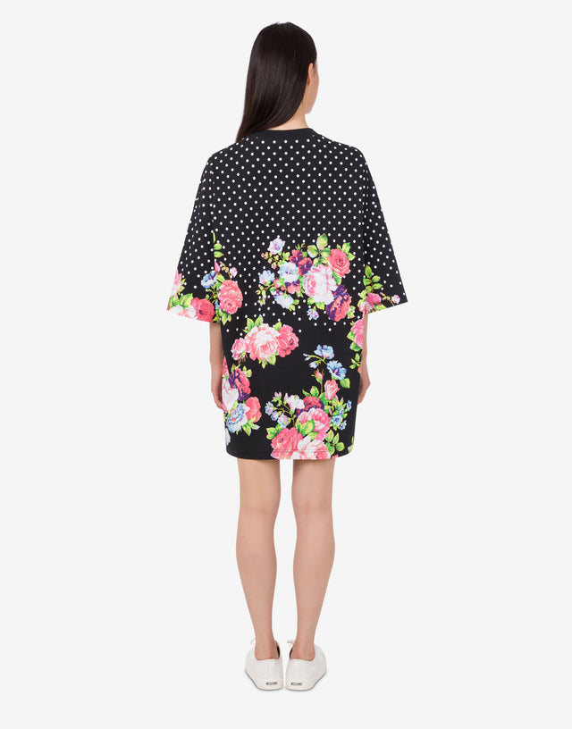 Abito in cotone pesante stampato  Nero Moschino 1