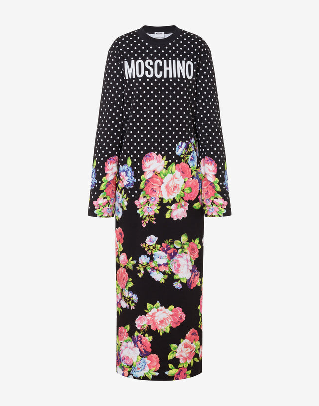 Printed heavy cotton dress Black Moschino 0