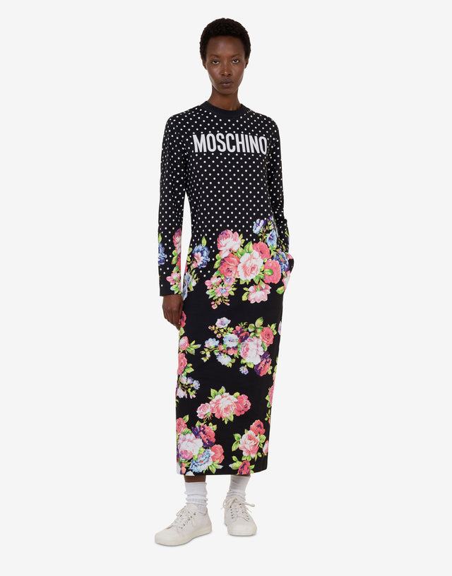 Printed heavy cotton dress Black Moschino 1