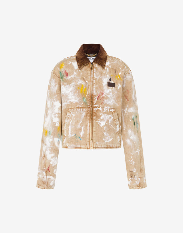 印花棉公牛夹克 米色 Moschino 0