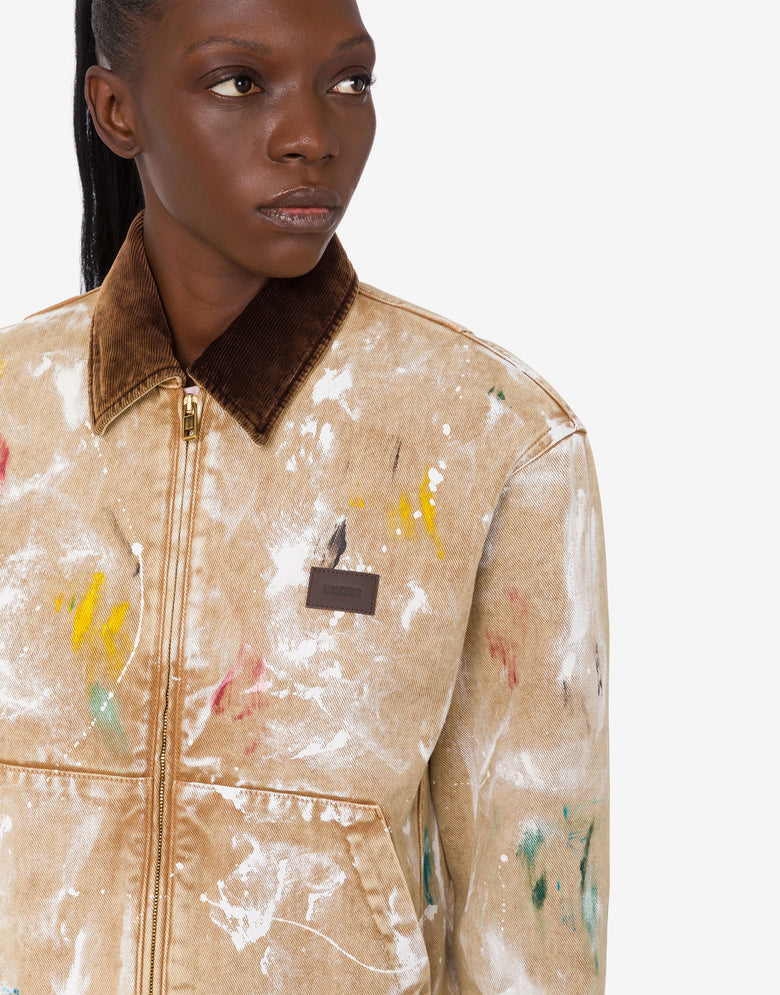 Chaqueta de toro de algodón estampada Beige Moschino 3