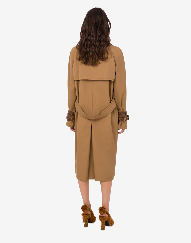 Trenchcoat aus Gabardine aus einer Baumwollmischung Braun Moschino 1