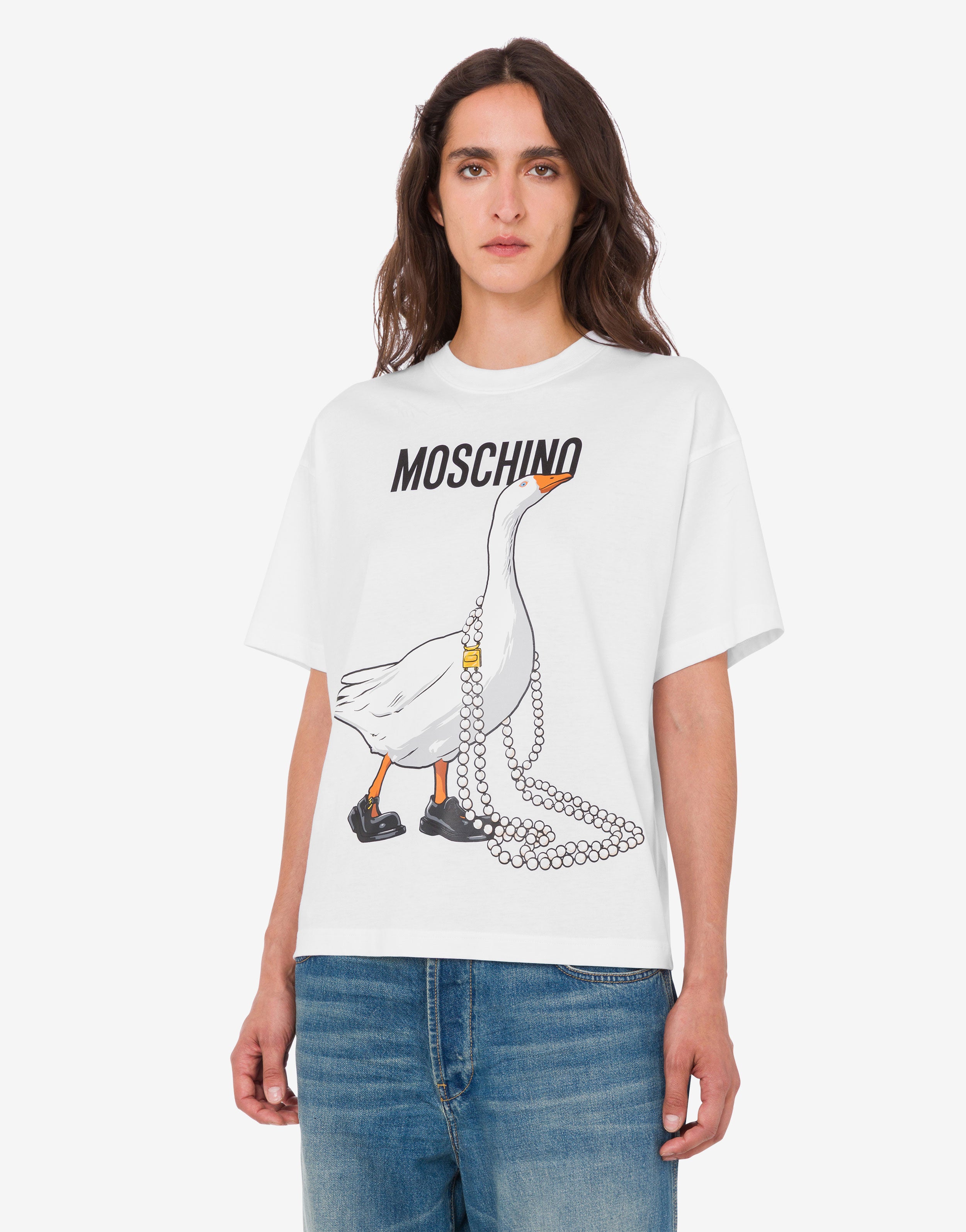 Moschino フラミンゴシャツ T-shirt Goose Embroidery | Moschino