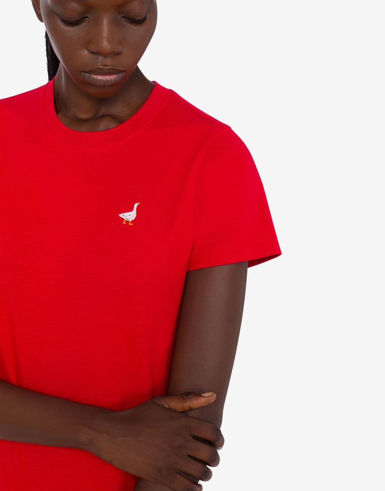 大鹅有机棉针织 T 恤 红色 Moschino 4