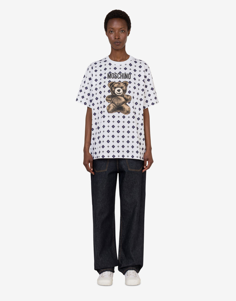 Moschino 泰迪熊有机棉针织 T 恤 白色 Moschino 1