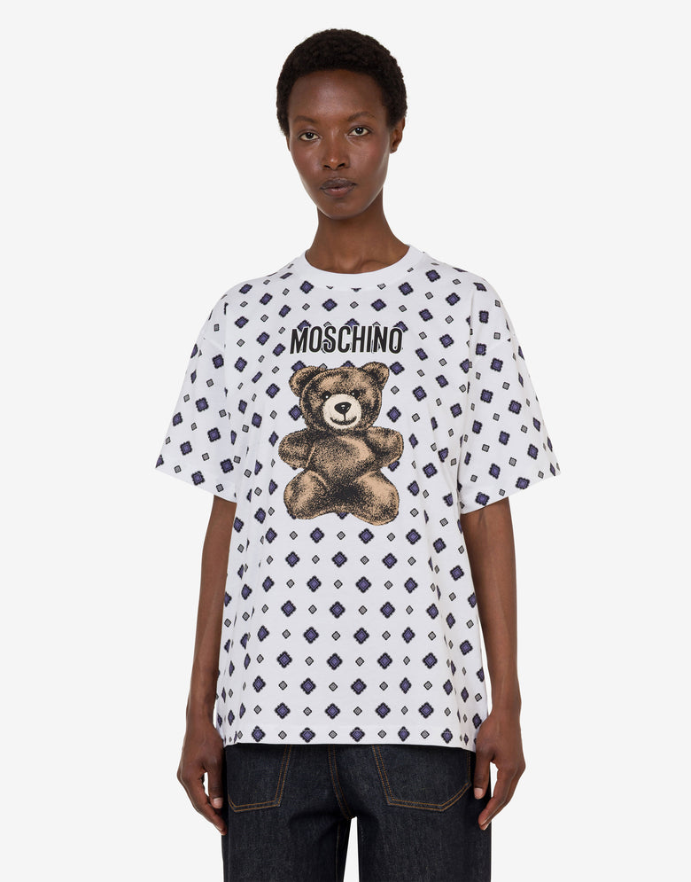 Moschino 泰迪熊有机棉针织 T 恤 白色 Moschino 2