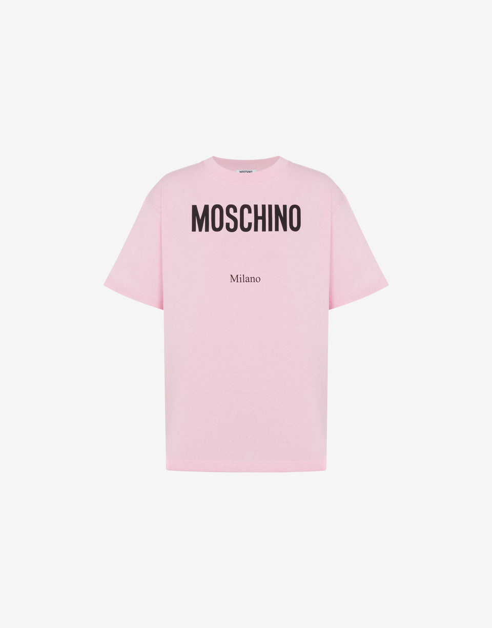 印花有机棉针织 T 恤 糖果粉色 Moschino 0