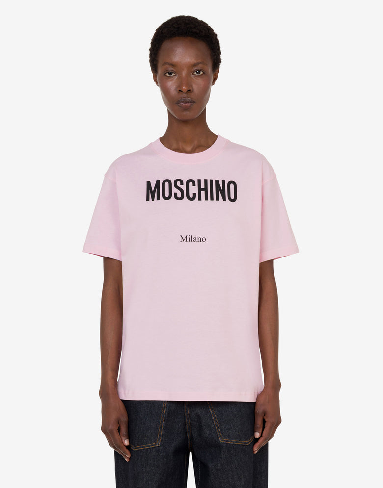 印花有机棉针织 T 恤 糖果粉色 Moschino 2