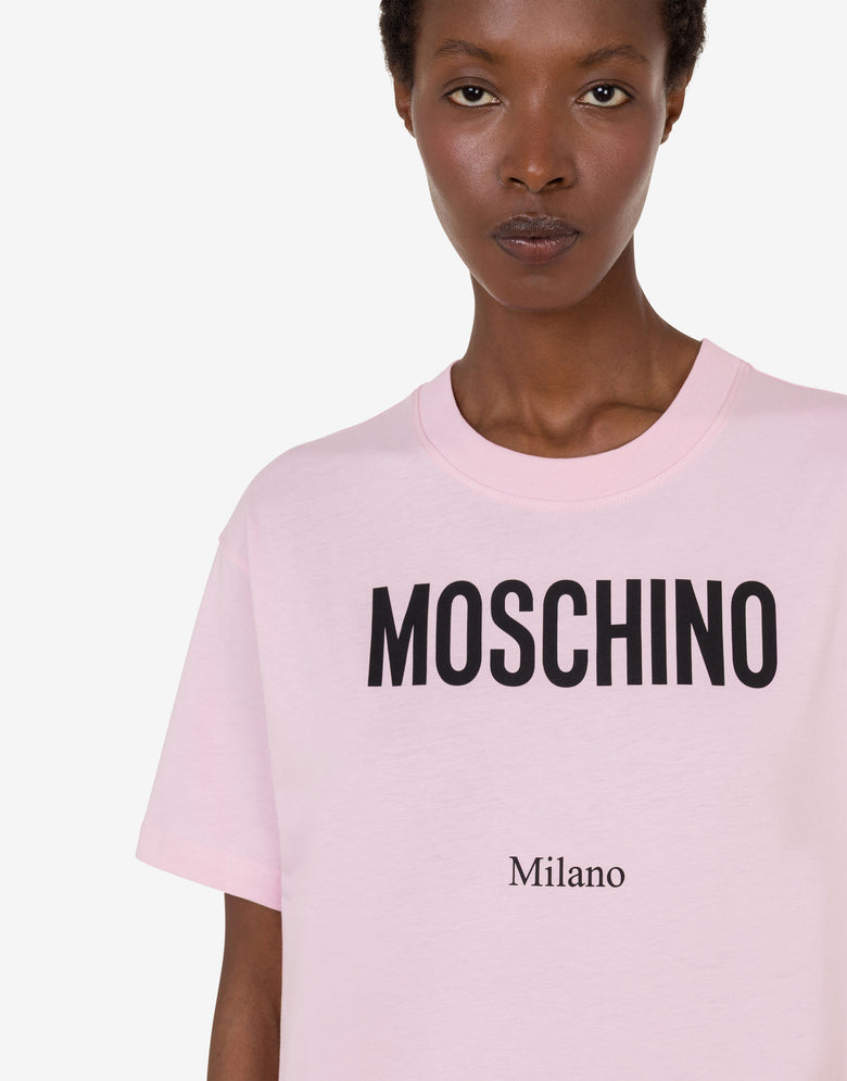 印花有机棉针织 T 恤 糖果粉色 Moschino 4