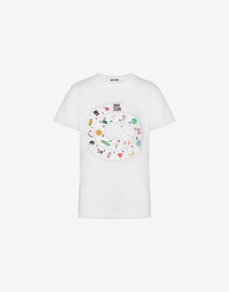 Printed organic cotton jersey T-shirt White Moschino 4