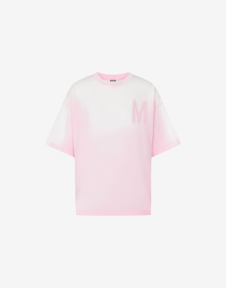 T-shirt in jersey di cotone organico stampata Rosa confetto Moschino 4