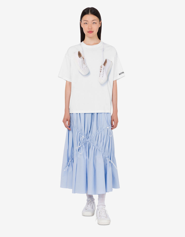 印花有机棉针织 T 恤 白色 Moschino 1