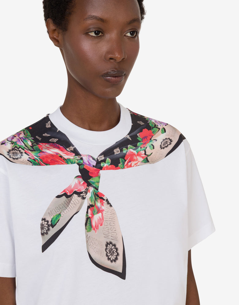 印花有机棉针织 T 恤 白色 Moschino 4