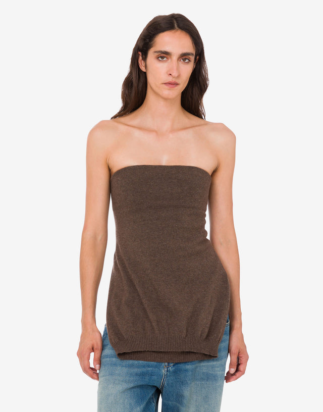 Wool and cashmere blend top Brown Moschino 1