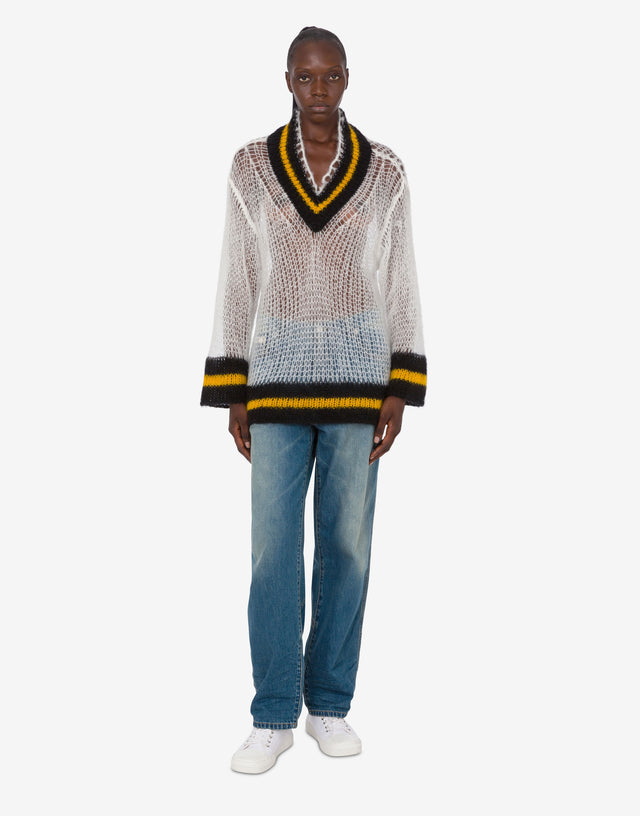 Jersey de mezcla de alpaca Blanco Moschino 1