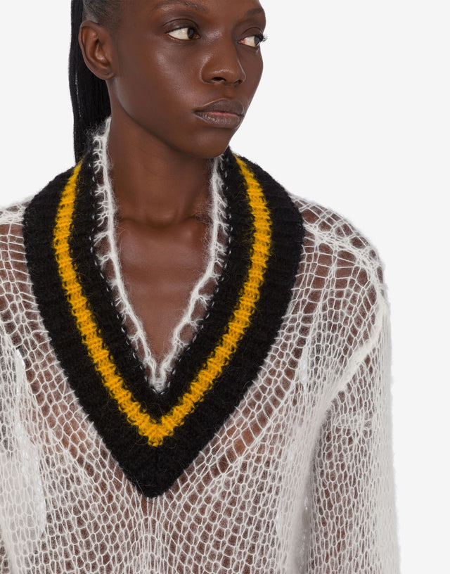 Alpaca blend pullover White Moschino 1