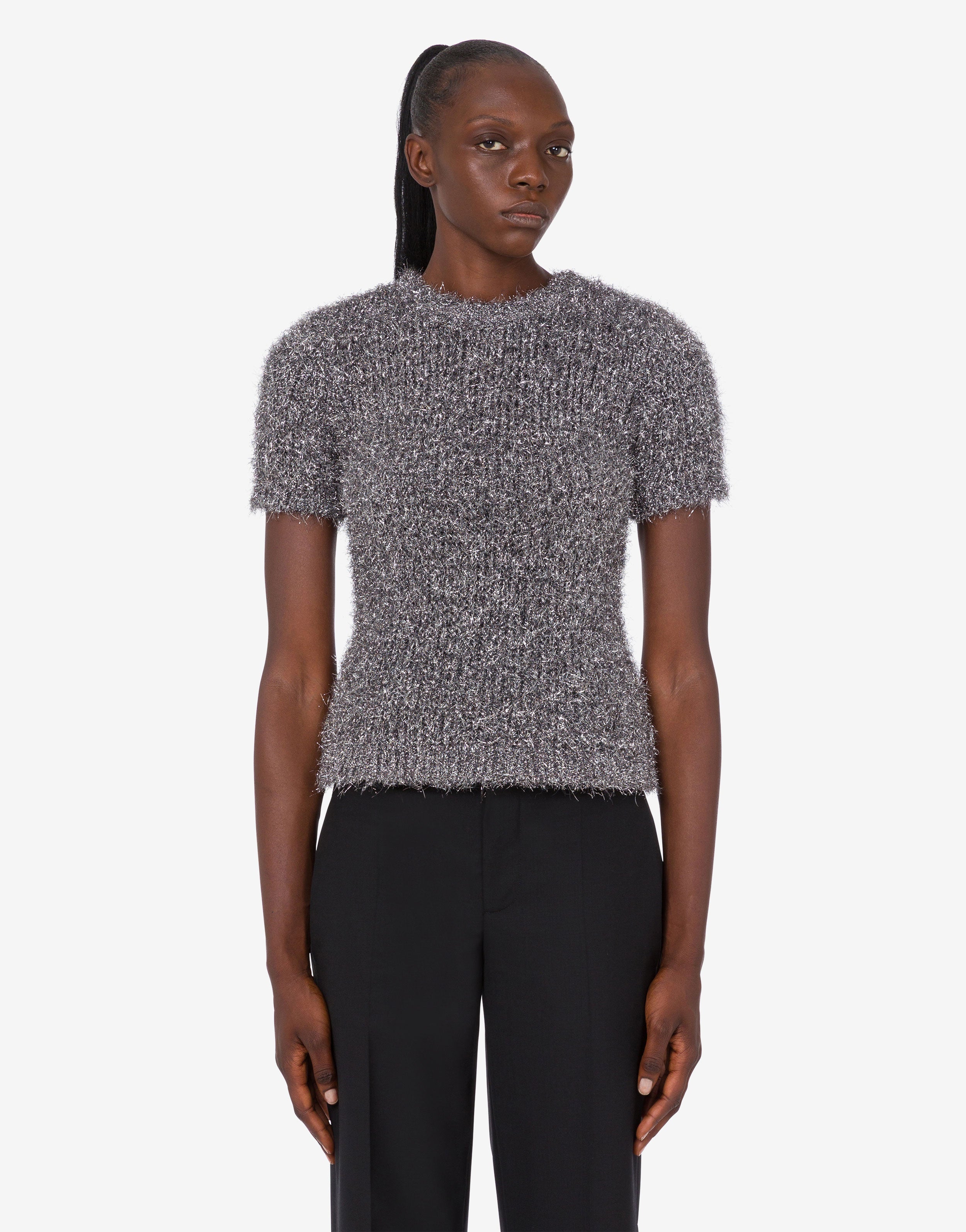 Metallic effect fabric sweater | Moschino