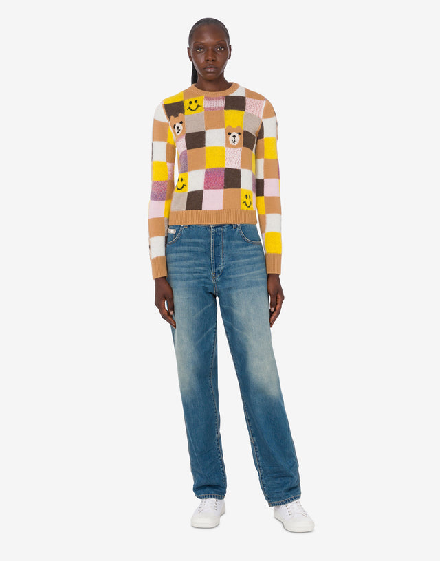 Wool and cashmere blend pullover Multicoloured Moschino 1