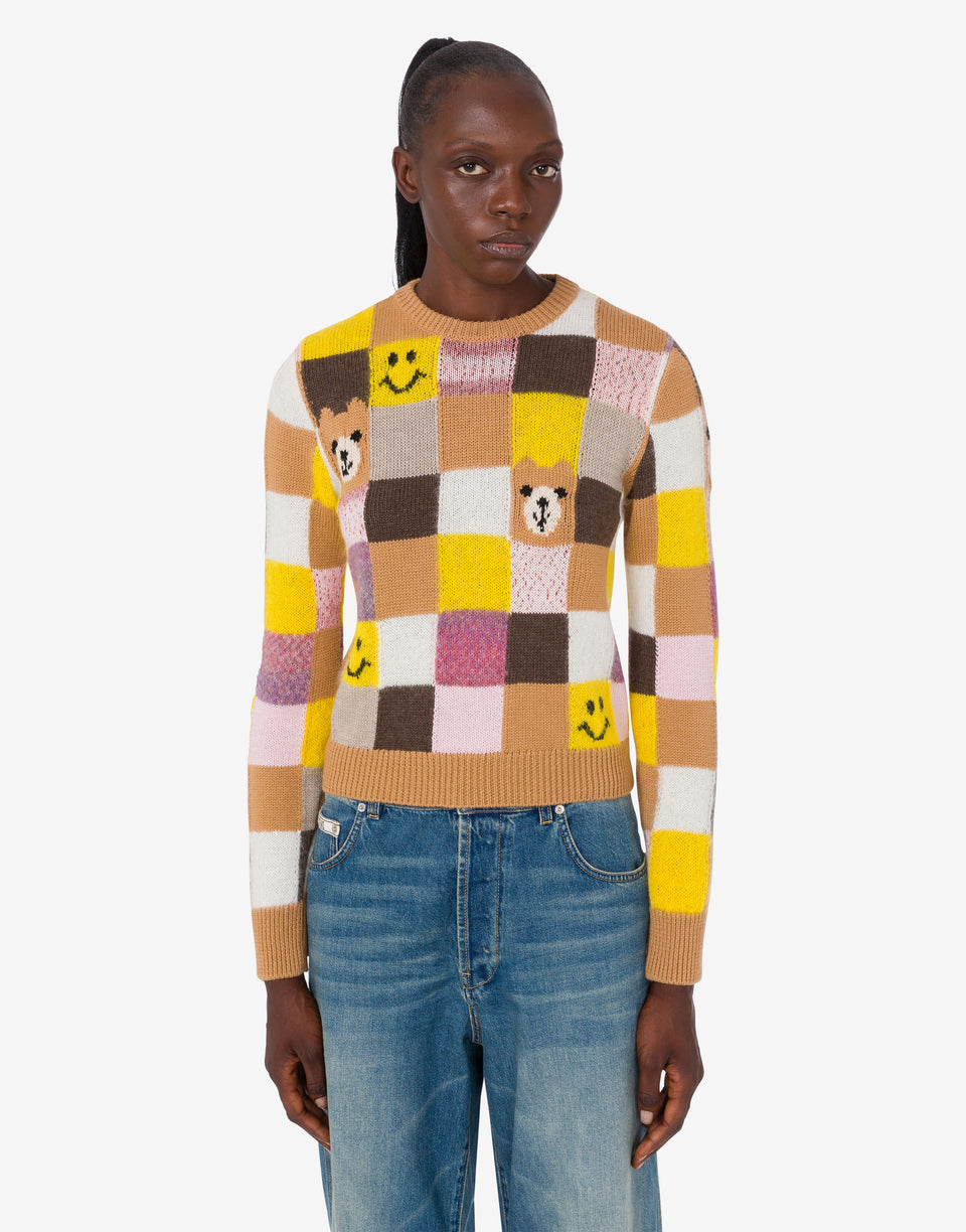Wool and cashmere blend pullover Multicoloured Moschino 0
