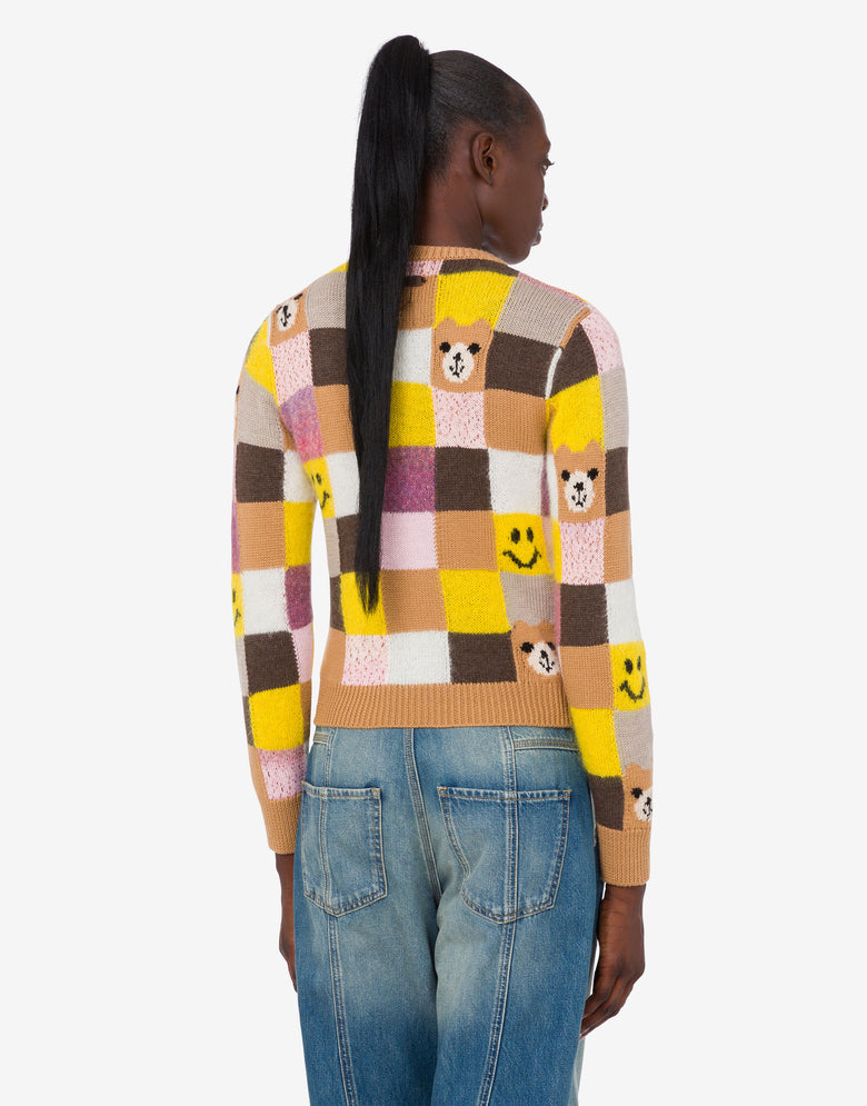 Wool and cashmere blend pullover Multicoloured Moschino 3