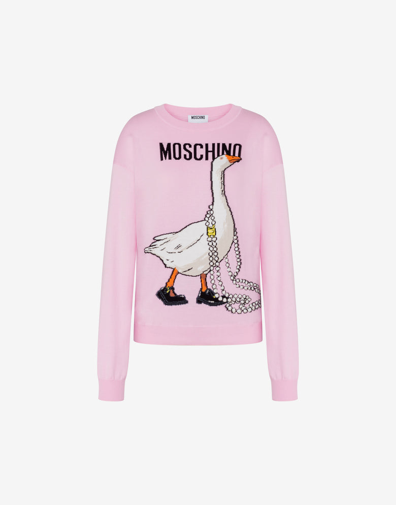 Goose pure cotton pullover Confetti pink Moschino 3