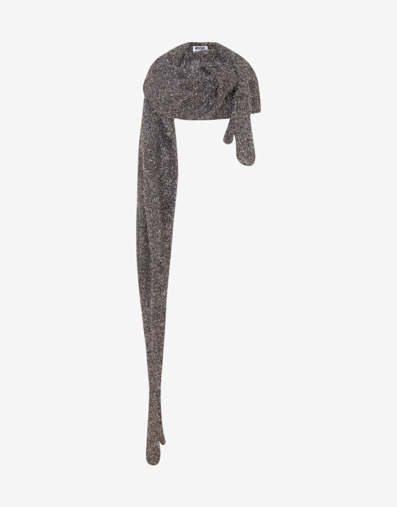 Maxi-foulard en tissu à effet métallique Argent Moschino 1