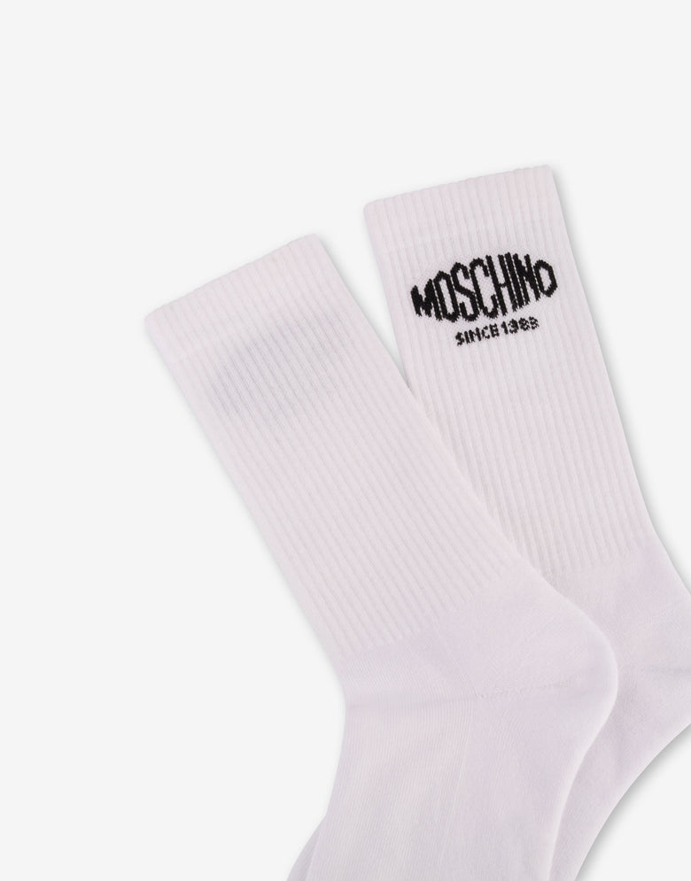 Calcetines de rizo bordados Blanco Moschino 2