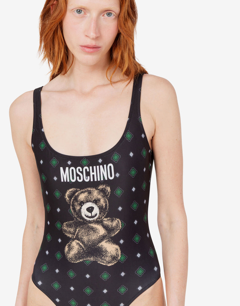 莫斯奇诺泰迪熊莱卡连体泳衣 黑色 Moschino 3
