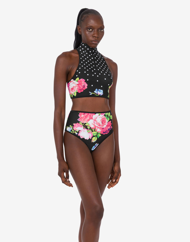 Bikini in lycra stampato Nero Moschino 1