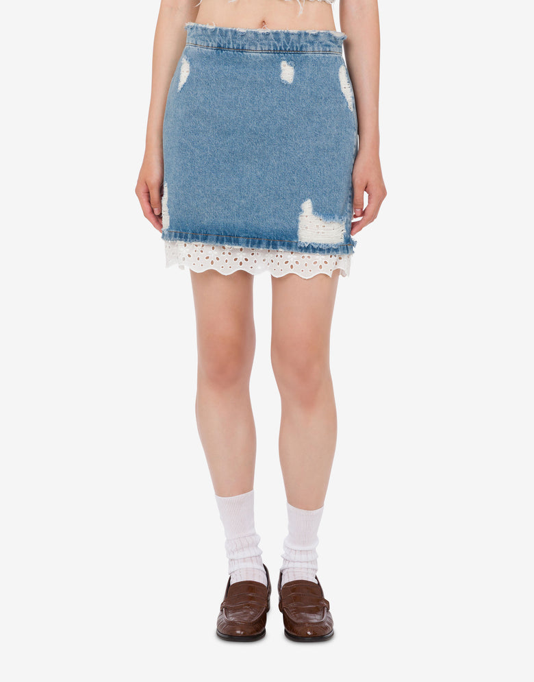 Cotton denim miniskirt Blue Denim Moschino Jeans 1