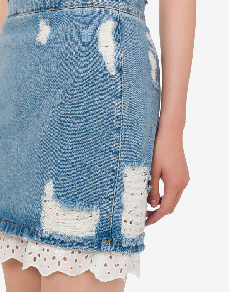 Cotton denim miniskirt Blue Denim Moschino Jeans 3