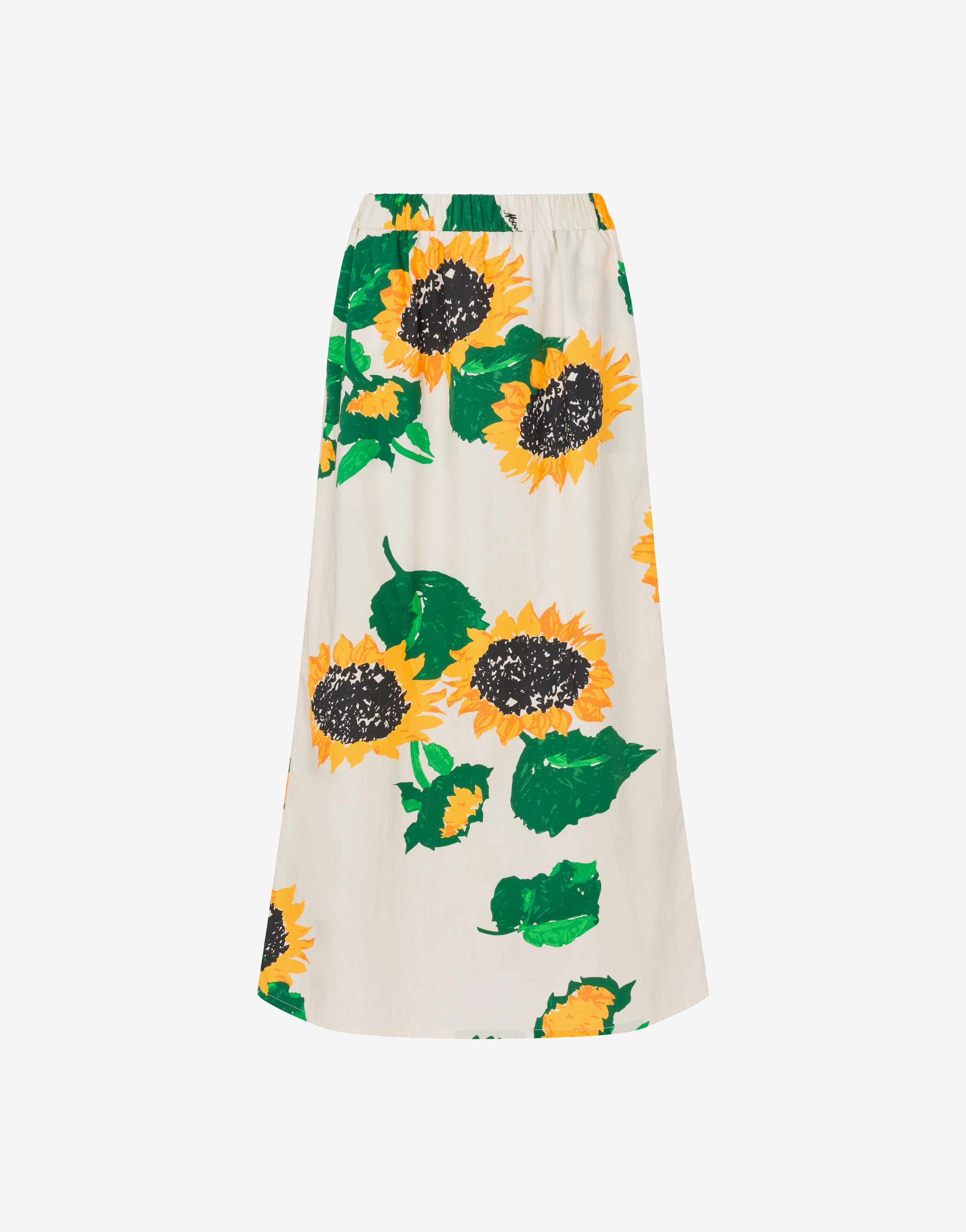 Printed cotton poplin skirt