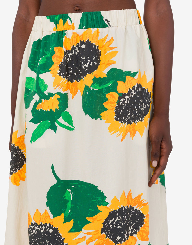 Printed cotton poplin skirt White Moschino Jeans 3