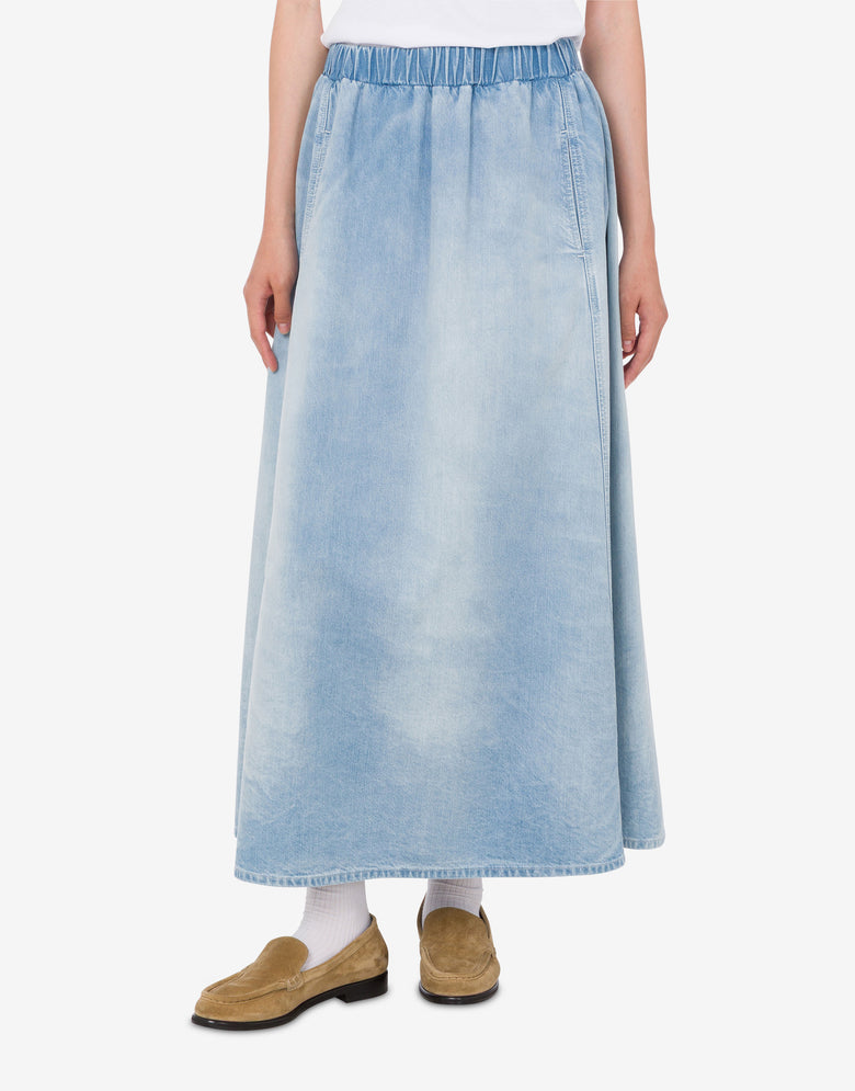 Lightweight cotton denim skirt Blue Denim Moschino Jeans 1