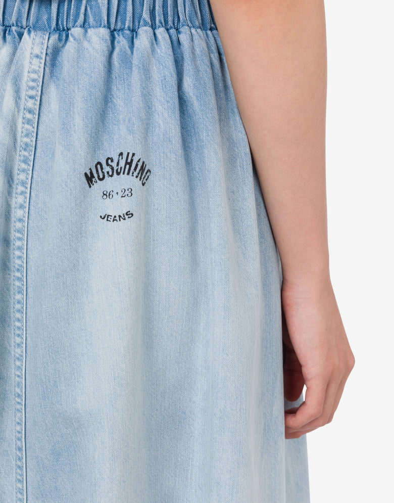 Lightweight cotton denim skirt Blue Denim Moschino Jeans 3