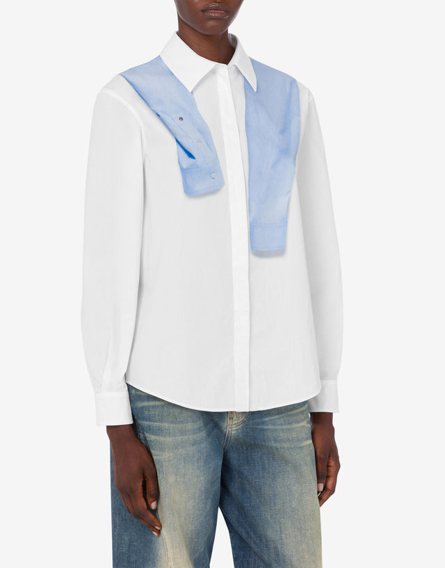 印花棉府绸衬衫 白色 Moschino Jeans 1