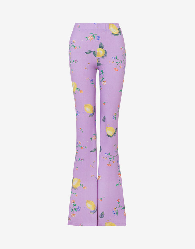 Printed technical jersey leggings Light purple Moschino Jeans 0
