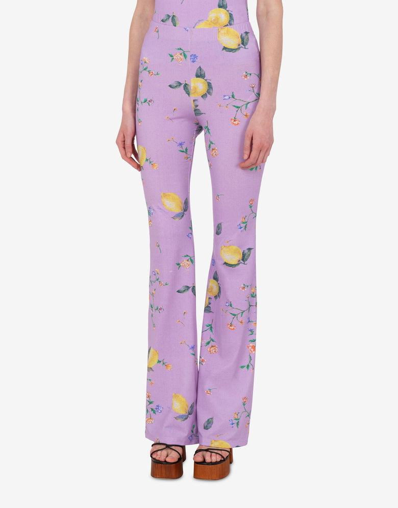 Leggings en jersey technique imprimé Violet clair Love Moschino 1