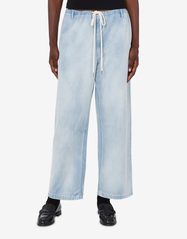 Pantalone in denim di cotone leggero Denim chiaro Moschino Jeans 1