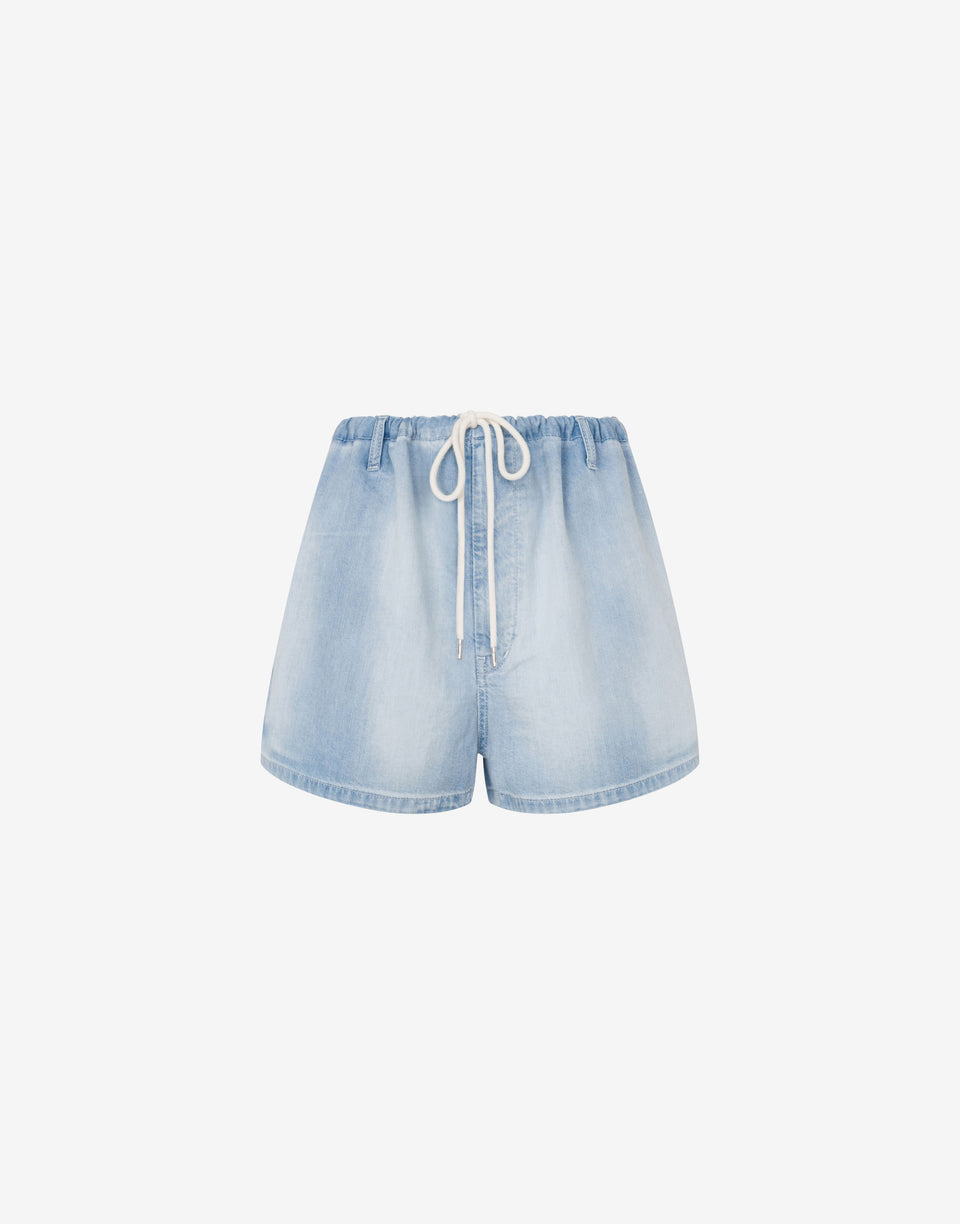 Short en denim de coton léger Denim clair Moschino Jeans 0