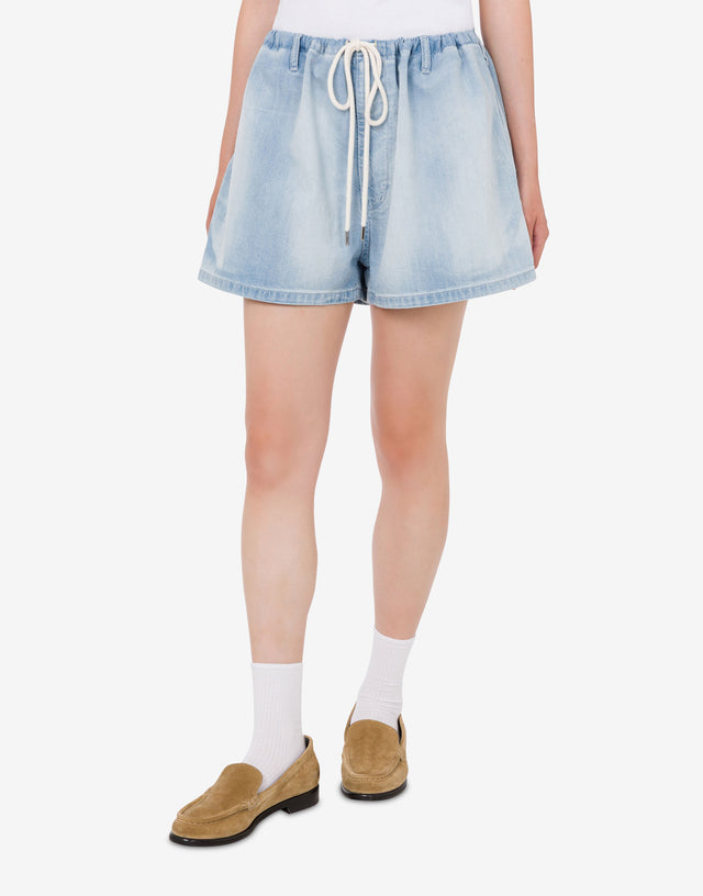 Short in denim di cotone leggero Denim chiaro Moschino Jeans 1