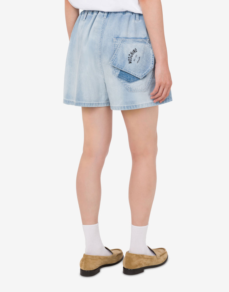 Short en denim de coton léger Denim clair Moschino Jeans 2